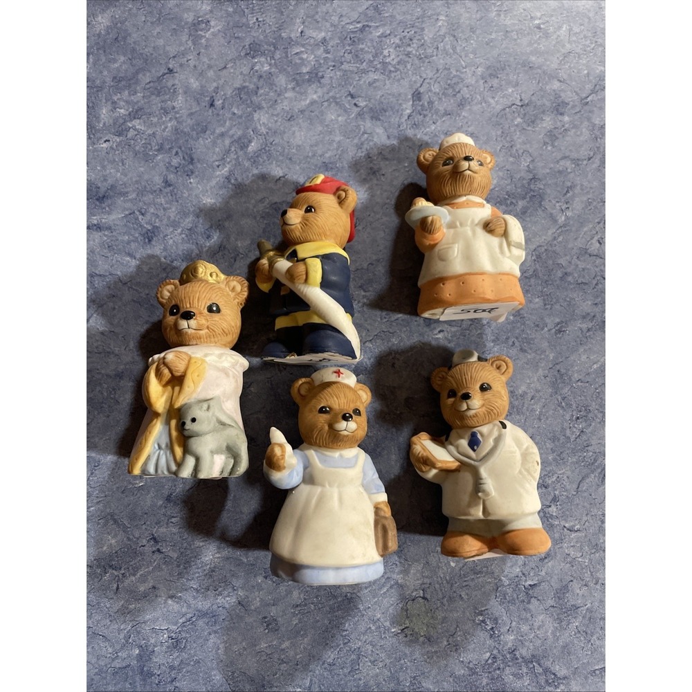 HOMCO home interiors Fire, doctor, nurse Maid‎ bears Set Of 5